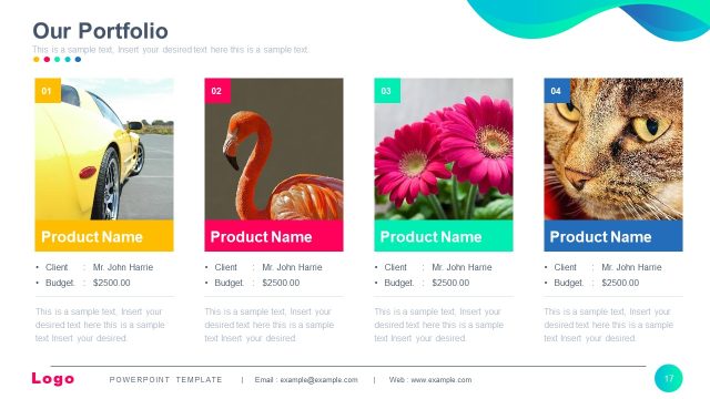 Portfolio Presentation Slide with Creative Visuals