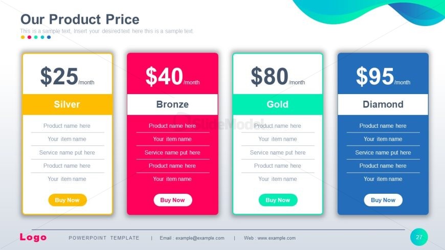 Multi-Purpose Template Slide - Product Price Presentation