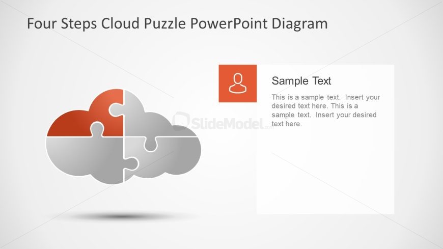 4 Steps Cloud Puzzle Slide Diagram