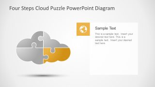 Editable 4 Steps Cloud Puzzle Diagram