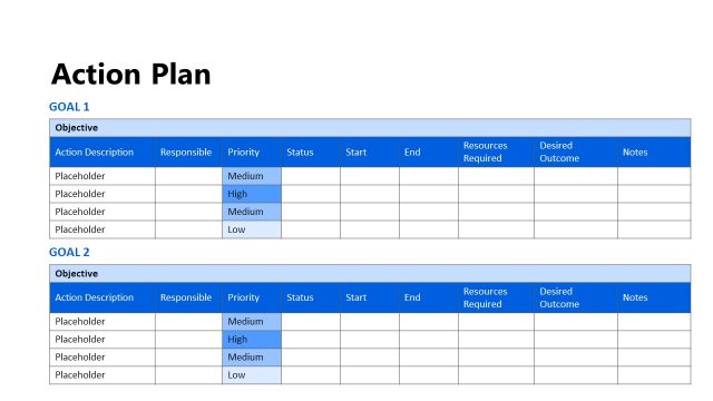 Action Plan Slide – Stabilization Report PPT Slide Template