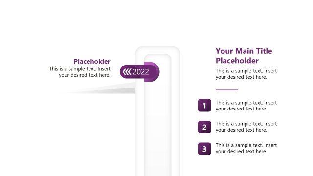 Animated 6-Year Vertical Timeline PPT Template