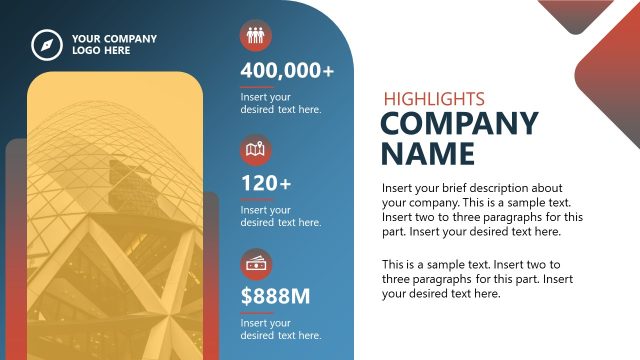 Employee Handbook Template – Company Highlights Slide
