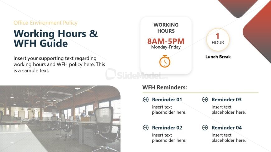 PowerPoint Slide for Working Hours and WFH Guide 