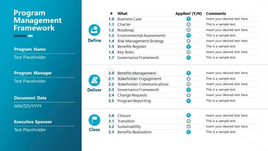 Program Management Framework - Program Management Slide 