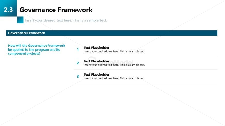 Program Management Slide for Governance Framework