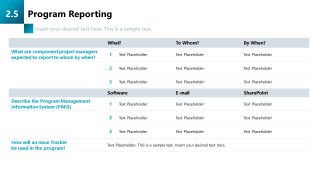 Program Reporting PPT Slide for Program Management 