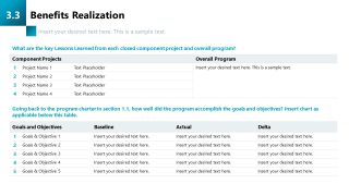 PPT Slide for Benefits Realization