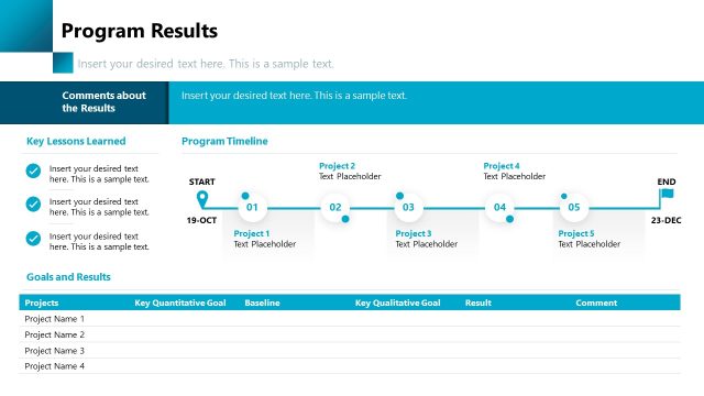 Program Results Slide – Program Management Template