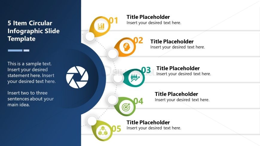 5-Item Circular Infographic Slide for Presentation