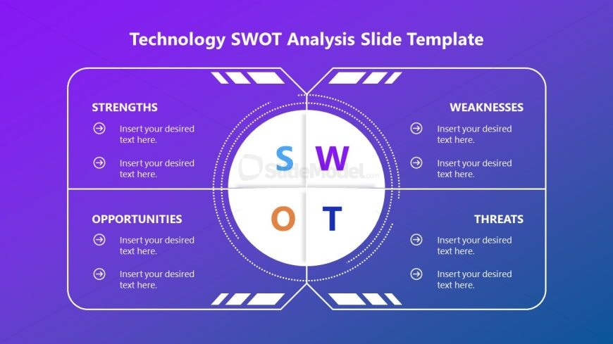 Quadrant Diagram Slide - Technology SWOT PPT Template