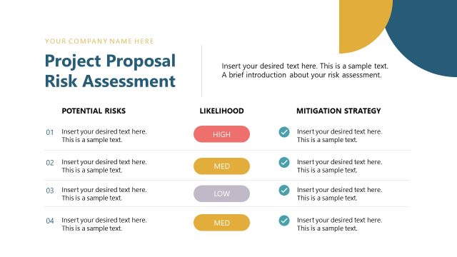 Risk Assessment Creative Slide Template