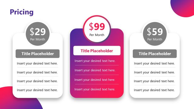 Pricing Slide – Cybersecurity Template for PowerPoint
