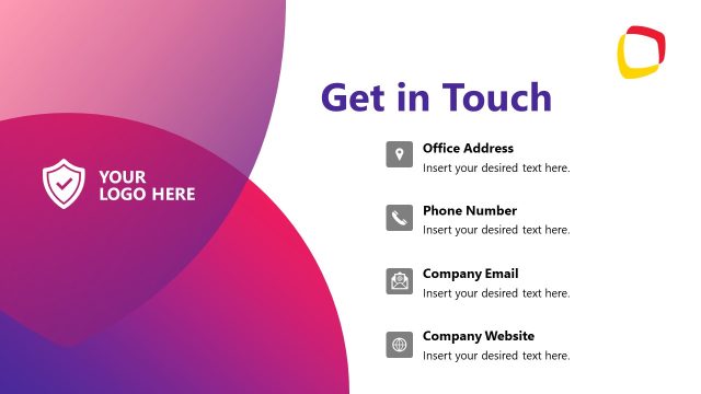 Get in Touch Slide – Cybersecurity Template for Presentation