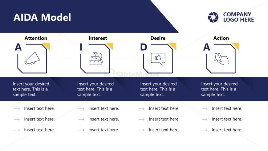 AIDA Model Slide with Icons - Company Presentation Template