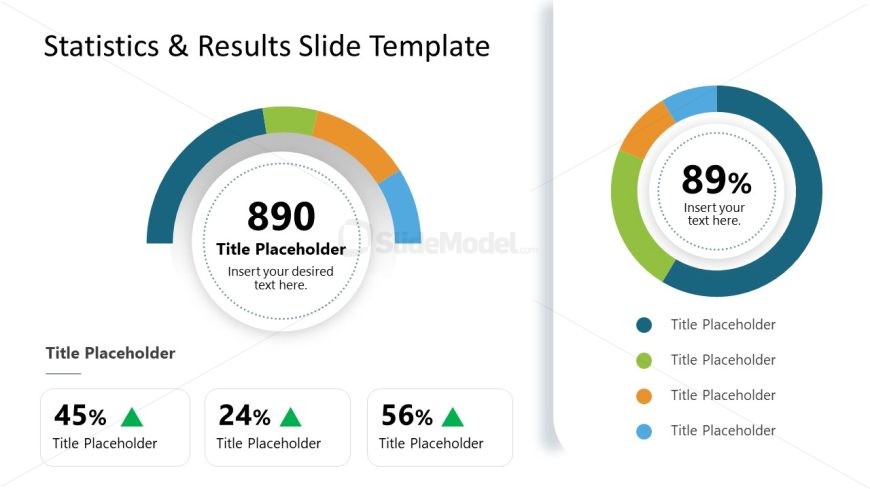 Statistics & Results PowerPoint Slide with Pie Chart