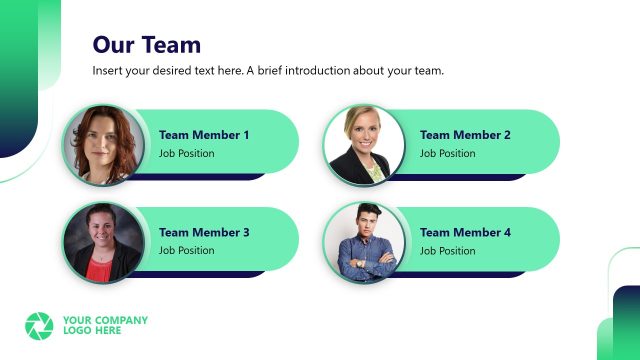Professional Pitch Deck Template – Our Team Slide