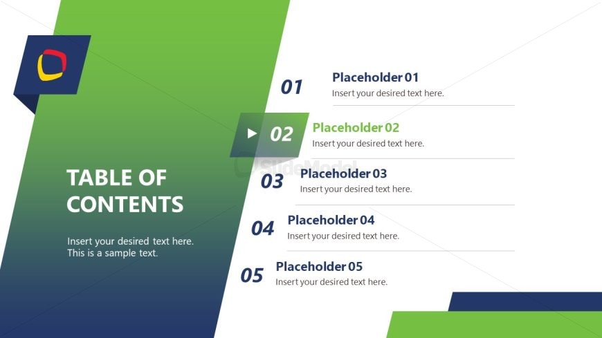 Point 2 PPT Slide - Table of Contents Template 