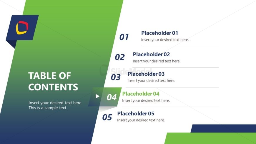 Editable Slide for Point 4 - Table of Contents Template 