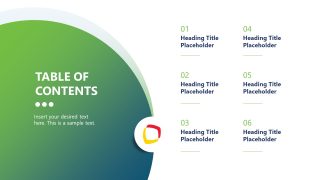 Five Points Table of Contents Presentation Template 