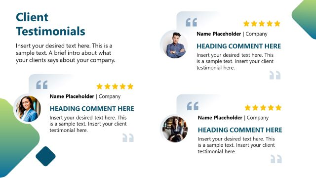 Client Testimonials PowerPoint Template Slide