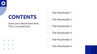 Table of Contents PPT Slide - Social Media Kit 