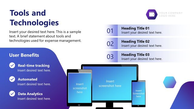 Tools and Technologies – Expense Management Slide