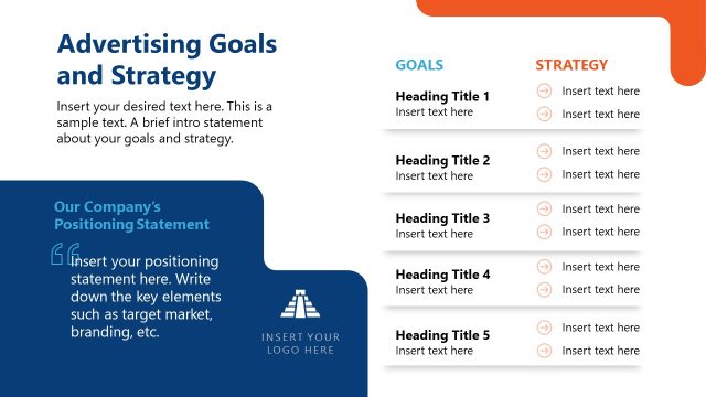 Advertising Goals and Strategy PowerPoint Slide