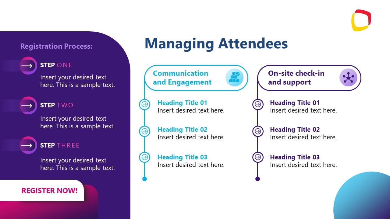 Managing Attendees PowerPoint Slide - Corporate Planning PPT Template