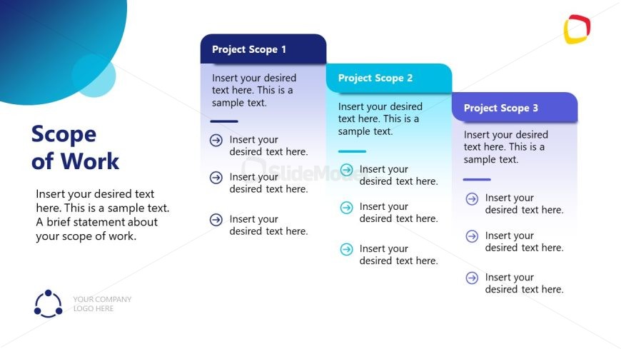 Scope of Project Presentation Slide Template for PPT