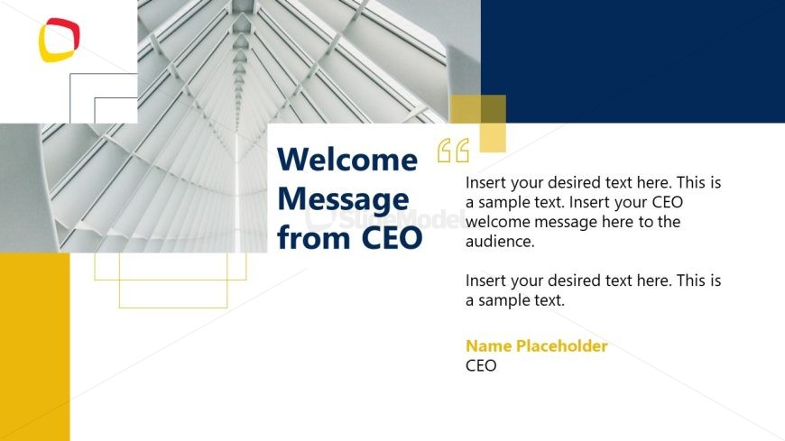 CEO Welcome Message Presentation Template 