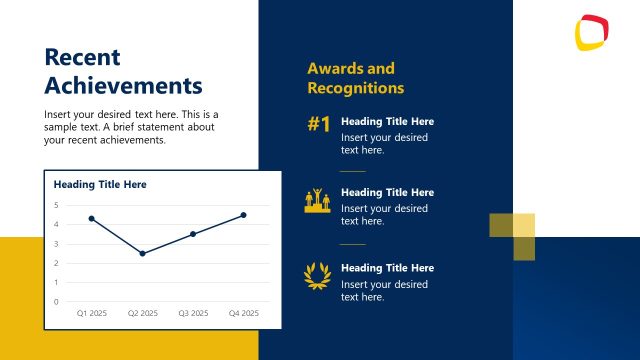 Recent Achivements Line Chart Slide