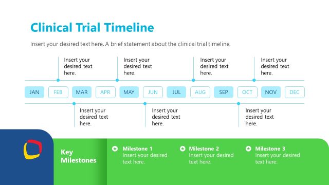 Clinical Trial Horizontal Timeline Slide