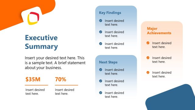 Executive Summay Slide – Business Report Template