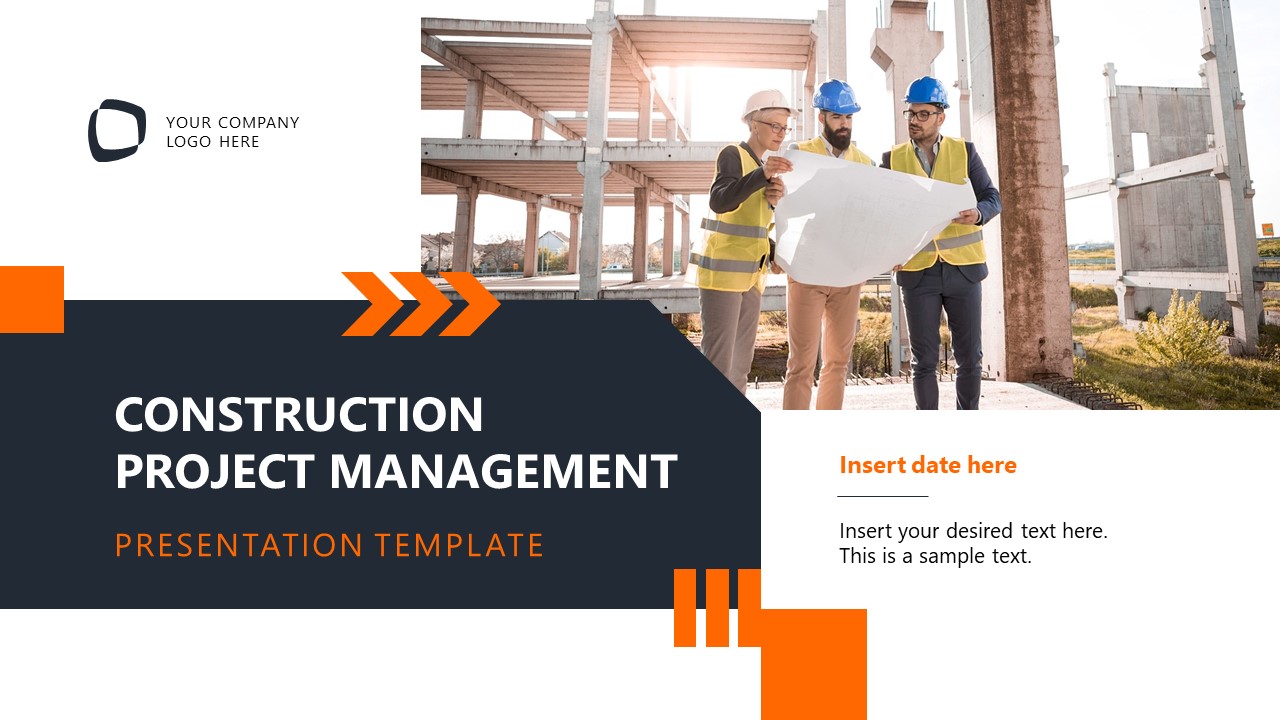 Editable Construction Project Management PPT Template
