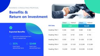 Editable Consulting Proposal ROI and Benefits Slide