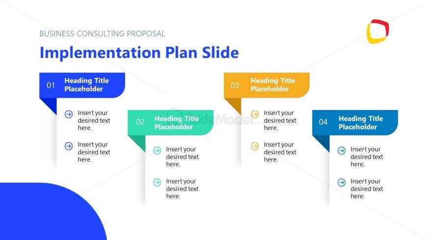 Engaging Stepwise Blocks Slide for Implementation Plan Presentation