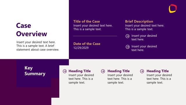 Case Overview Slide – Law Case Template