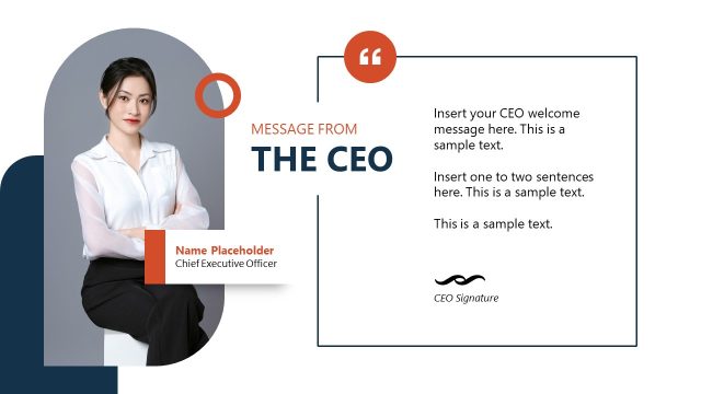Slide for CEO – New Hire Orientation Presentation
