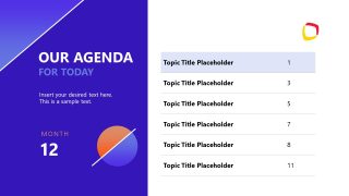 Editable Agenda Slide for Project Assignment Presentation