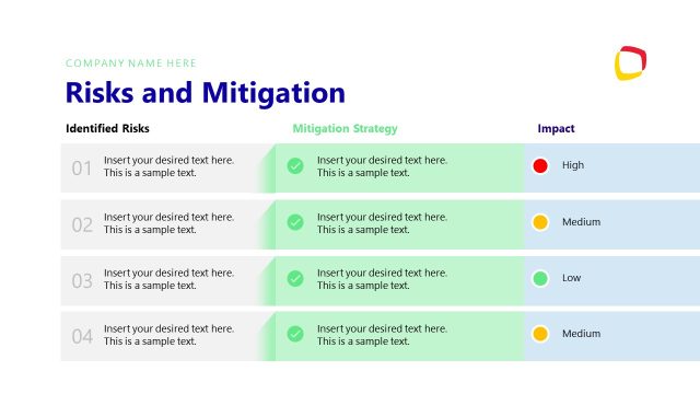 Risks & Mitigation Slide for PowerPoint Template