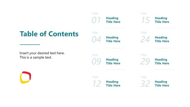 Table of Contents Slide – Year-in-Review PPT Template