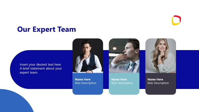Our Team Slide with Images & Captions