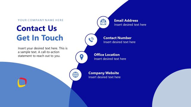 Contact Us Slide with Icons