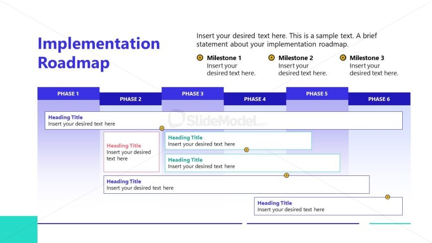 Six Phases Roadmap Diagram - Business Turnaround Template