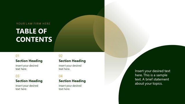 Table of Contents Slide – Legal Consulting PPT Template