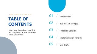 Creative Table of Contents Slide - RFP Template
