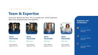 PPT Team Presentation Slide with Picture Blocks