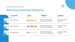 Table Diagram Slide for Risk Assessment Planning