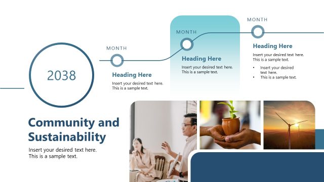 Community & Sustainability PPT Slide – Company Timeline Template